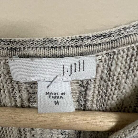 - J Jill Marled ivory/grey linen my sweater Size M - Picture 10 of 10